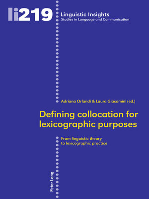 cover image of Defining collocation for lexicographic purposes
